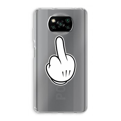 Middle finger black: Xiaomi Poco X3 NFC Transparant Hoesje