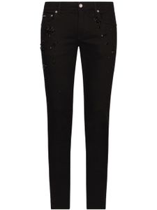 Dolce & Gabbana jean skinny à ornements en cristal - Noir