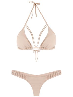 Amir Slama bikini à détails de brides - Tons neutres