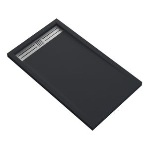 Douchebak BWS Veroni Elite 140x90 cm Composietsteen Mat Zwart