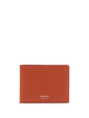 Ferragamo portefeuille en cuir à design pliant - Marron