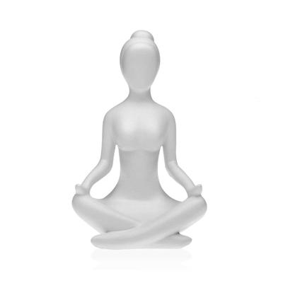 Decoratieve figuren Versa Wit Yoga 12 x 20 x 10 cm Hars
