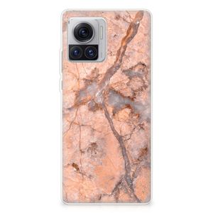 Motorola Moto X30 Pro TPU Siliconen Hoesje Marmer Oranje