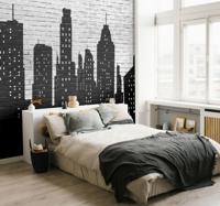 Stenenmuur skyline fotobehang