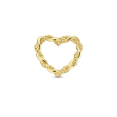 14k Geelgouden Hanger in Hartvorm - Een Tijdloos Symbool van Liefde en Elegantie
