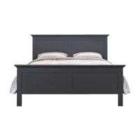 Leen Bakker - Bed Amber - Antraciet - 160x200 Cm - Spaanplaat - Grijs