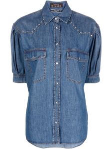 Jacob Cohën chemise en jean à ornements en cristal - Bleu