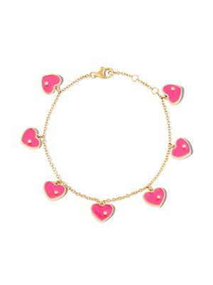 Yvonne Léon bracelet en or 9ct serti d'émail et diamants