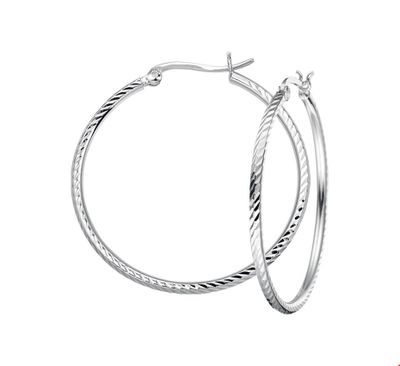 Oorringen Gediamanteerd zilver