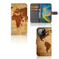 iPhone 14 Pro | Flip Cover | Wereldkaart