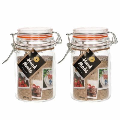 Weckpot - 2x stuks - glas - confituren pot - rode rubberen ring