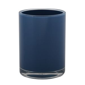 MSV Badkamer drinkbeker Aveiro - PS kunststof - donkerblauw - 7 x 9 cm   -