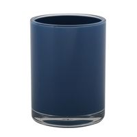MSV Badkamer drinkbeker Aveiro - PS kunststof - donkerblauw - 7 x 9 cm   -