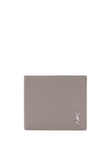 Saint Laurent portefeuille en cuir à plaque YSL - Gris