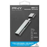 PNY R-TC-UA-3N1E01-RB geheugenkaartlezer USB 3.2 Gen 1 (3.1 Gen 1) Type-C Metallic - thumbnail