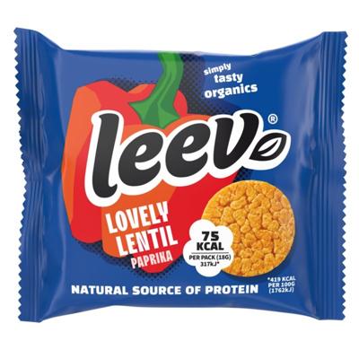 Leev® Bio Lovely Lentil Gepofte Wafels Paprika (2 stuks)