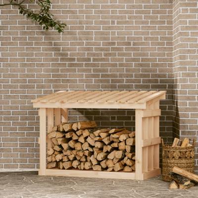 Haardhoutrek 108x64,5x77 cm massief grenenhout wit