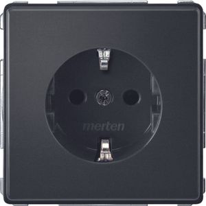 Merten Aquadesign 1-voudig stopcontact kinderveilig antraciet MTN2300-7214