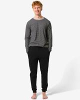 HEMA Herenpyjama strepen zwart (zwart)