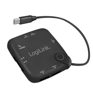 LogiLink UA0344 interface hub USB 2.0 Type-C Zwart