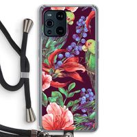 Papegaaien: Oppo Find X3 Pro Transparant Hoesje met koord