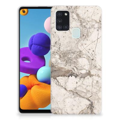 Samsung Galaxy A21s | TPU | Siliconen hoesje | Marmer Beige