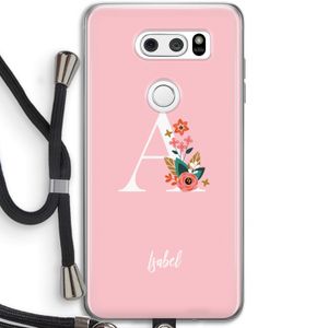Pink Bouquet: LG V30 Transparant Hoesje met koord