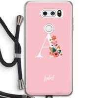 Pink Bouquet: LG V30 Transparant Hoesje met koord