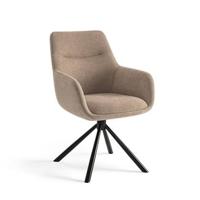 Furnihaus Draaibare Eetkamerstoelen met armleuning set van 4 Taupe