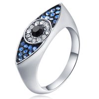 Dames Ring Boze Oog Zilverkleurig met Zirkonia