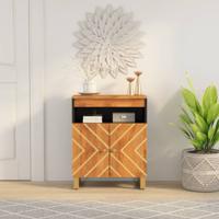 Dressoir 60x33,5x75 cm massief mangohout bruin en zwart