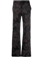 Barrie pantalon droit à fleurs en jacquard - Noir