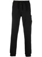 Stone Island pantalon de jogging fuselé en polaire - Noir