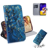 Abrikoos bloem patroon gekleurde tekening horizontale Flip lederen case voor ASUS Zenfone 5Z ZS620KL/Zenfone 5 ZE620KL met houder & card slots & port