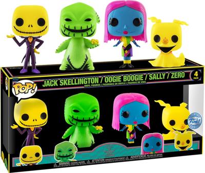 Disney Nightmare Before Christmas Funko Pop Vinyl: Jack Skellington / Oogie Boogie / Sally / Zero 4-Pack