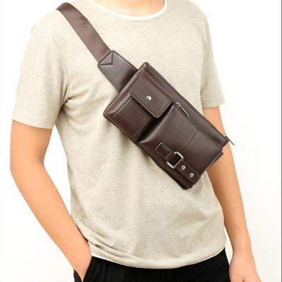 Universele buiten mannen schouder tassen Retro mannen taille boodschapperszak grootte: S (24 5 cm x 13 cm x 1 cm) (bruin)