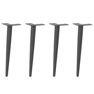 Salontafelpoten conische vorm 4 st 30-31 cm staal antraciet