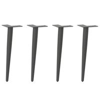 Salontafelpoten conische vorm 4 st 30-31 cm staal antraciet