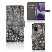 OnePlus 8T | Telefoonhoesje | Met pasjeshouder | Krokodillenprint