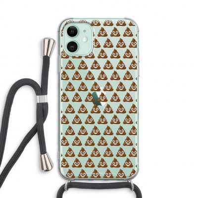 Poop emoji: iPhone 11 Transparant Hoesje met koord