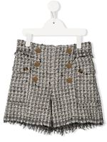 Balmain Kids short en tweed à boutonnière - Noir