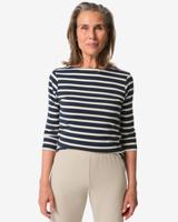 HEMA Dames T-shirt Cara Strepen Blauw (blauw)
