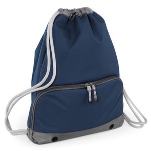 2x stuks sport gymtas donkerblauw met rijgkoord 49 x 35 cm van polyester