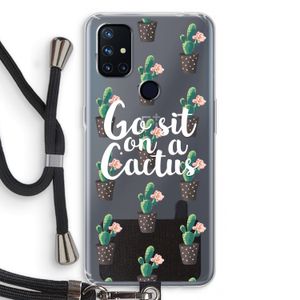 Cactus quote: OnePlus Nord N10 5G Transparant Hoesje met koord