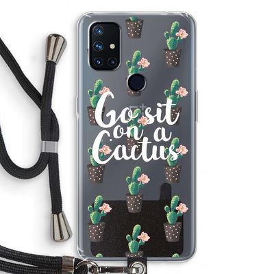 Cactus quote: OnePlus Nord N10 5G Transparant Hoesje met koord