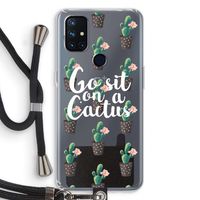 Cactus quote: OnePlus Nord N10 5G Transparant Hoesje met koord