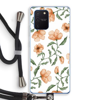 Peachy flowers: Samsung Galaxy Note 10 Lite Transparant Hoesje met koord