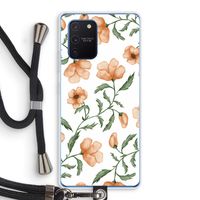Peachy flowers: Samsung Galaxy Note 10 Lite Transparant Hoesje met koord