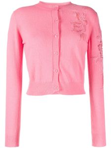 ERMANNO FIRENZE cardigan boutonné à broderies - Rose