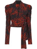 Proenza Schouler blouse cache-cœur à imprimé géométrique - Marron